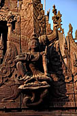 Myanmar - Mandalay, Shwe In Bin Kyaung a wonderful example of the Burmese unique teak architecture and wood-carving art. 